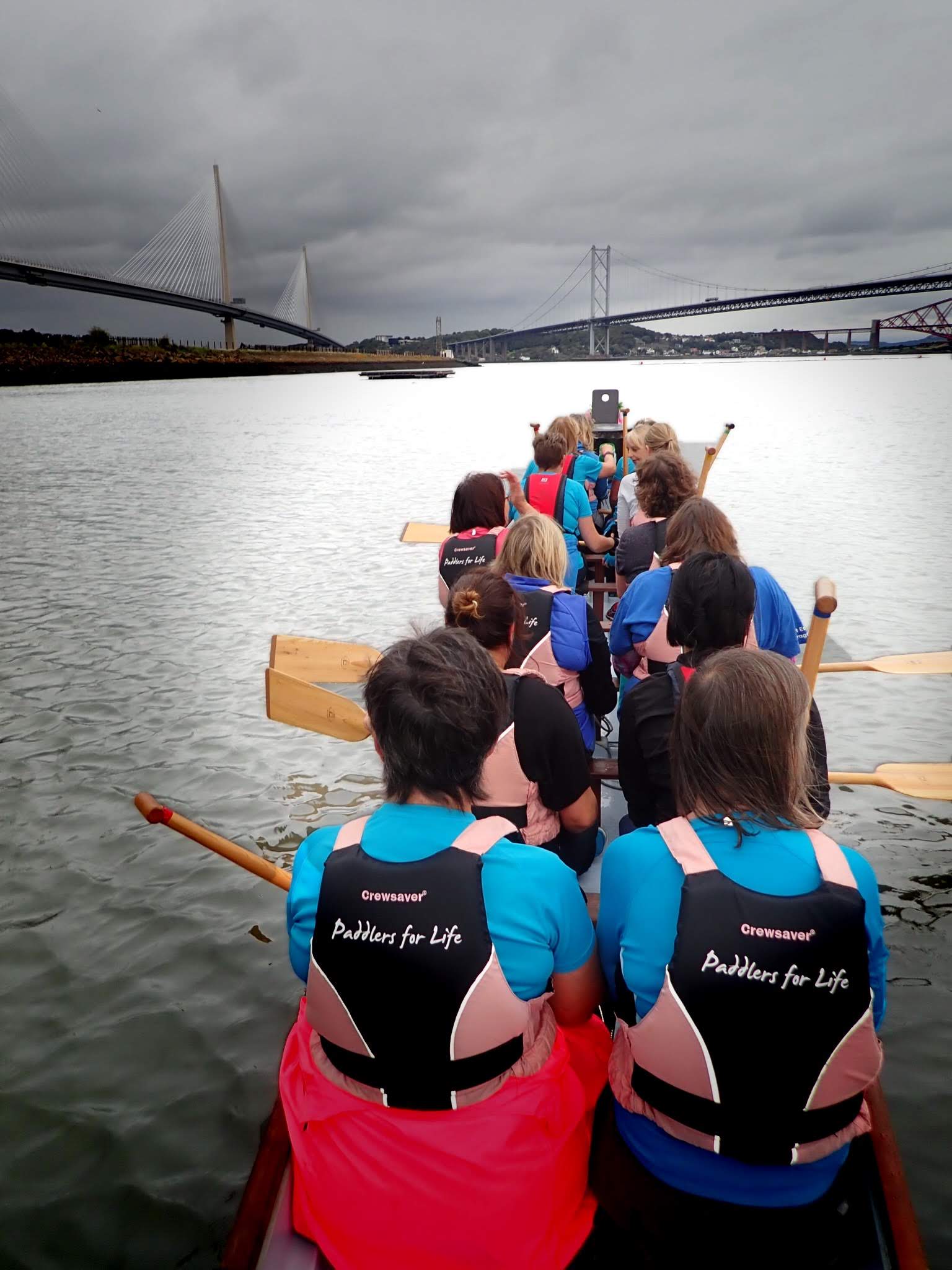 Crew paddling at Port Edgar